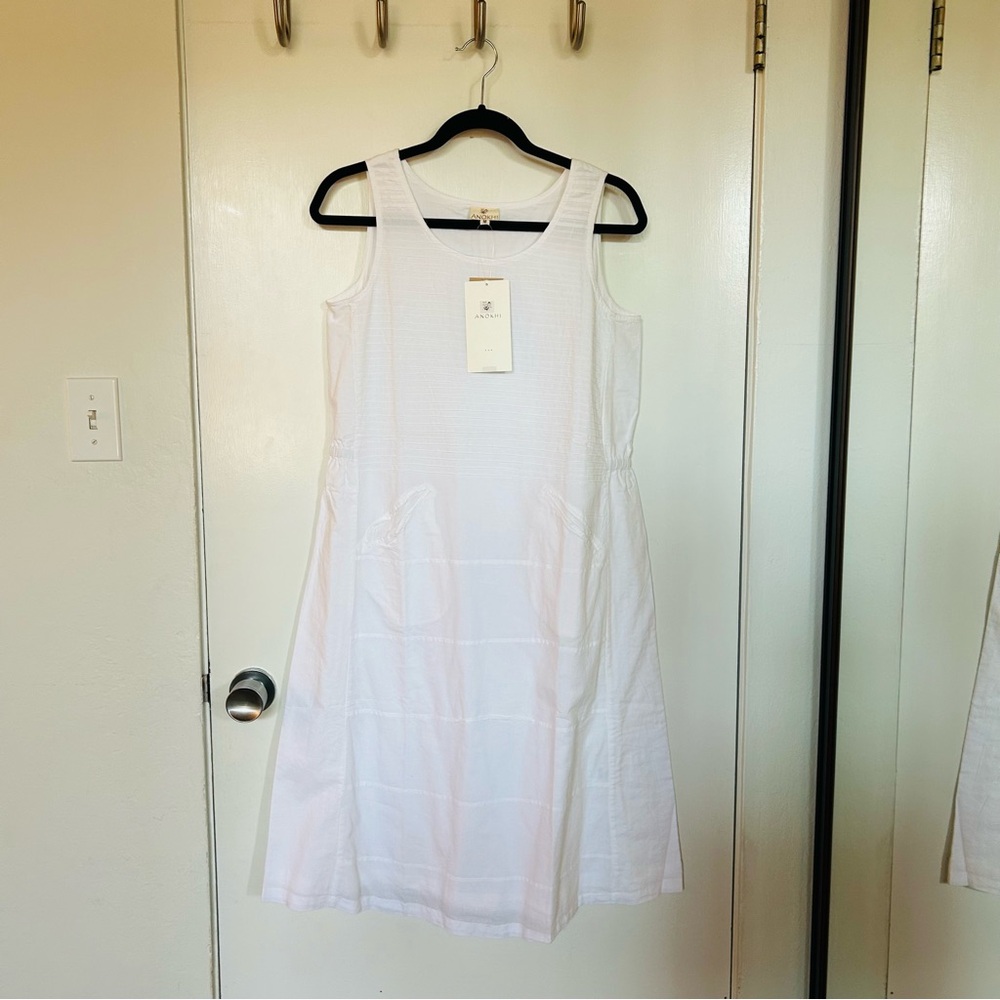 Sale - NWT Anokhi White Sleeveless Dress